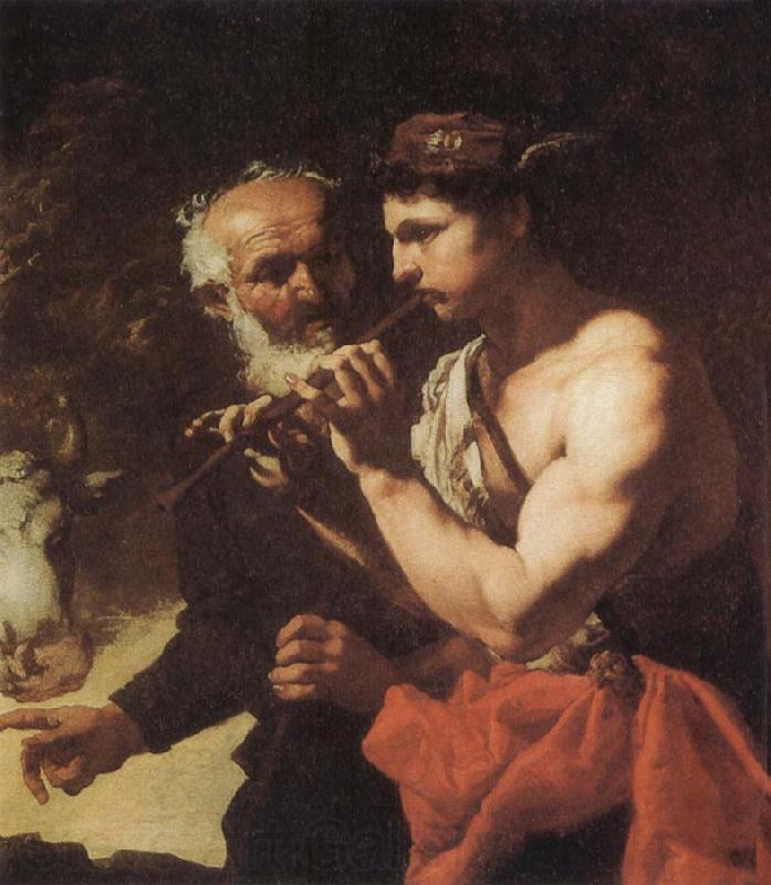 Johann Carl Loth Mercury piping to Argus Norge oil painting art